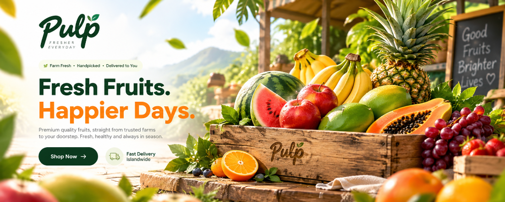 Pulp - Fresh Fruits. Happier Days website banner